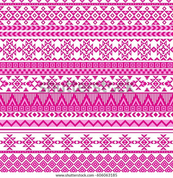 Ethnic Pink Seamless Pattern Triangle Abstract Stock Vector (Royalty ...