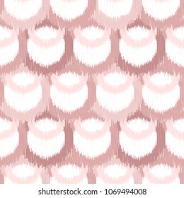Ethnic pink and white dot seamless pattern. Boho nude circle abstract repeat textile print. Folk fashion wallpaper.