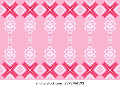 Ethnic pixel embroidery pattern