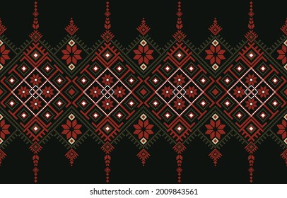 Ethnic Print Fabric Pattern. Geometric seamless ornament for ceramics, wallpaper, textile, web, cards. Ethnic pattern. Border ornament. Native american design, Navajo. Mexican motif, Aztec ornament