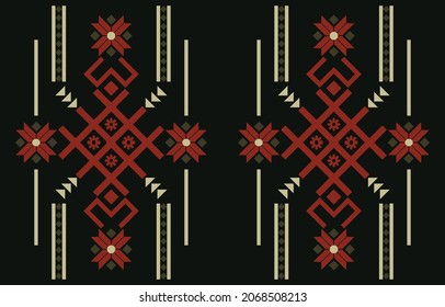 Ethnic Print Fabric Pattern. Geometric seamless ornament for ceramics, wallpaper, textile, web, cards. Ethnic pattern. Border ornament. Native american design, Navajo. Mexican motif, Aztec ornament