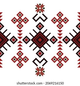 Ethnic Print Fabric Pattern. Geometric seamless ornament for ceramics, wallpaper, textile, web, cards. Ethnic pattern. Border ornament. Native american design, Navajo. Mexican motif, Aztec ornament