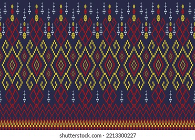 Ethnic Print Fabric Pattern. Geometric seamless ornament for ceramics, wallpaper, textile, web, cards. Ethnic pattern. Border ornament. Native american design, Navajo. Mexican motif, Aztec ornament