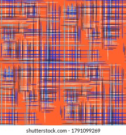 Ethnic Print Imitation of Grass Mat. Seamless Tartan Pattern. Modern Pattern with Colorful Lines. Seamless Stripes. Abstract Texture with Crossing Stripes.