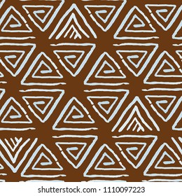 Ethnic print for textiles. Abstract pattern of geometric shapes. Tile, packing, handmade background