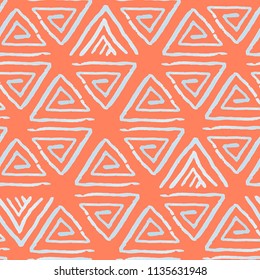 Ethnic print for textiles. Abstract pattern of geometric shapes. Tile, packing, handmade background