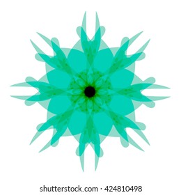 Ethnic Psychedelic Fractal Mandala Vector Meditation looks like Snowflake
