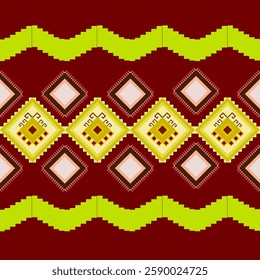 Ethnic red Geometric vector seamless pattern for background wallpaper 