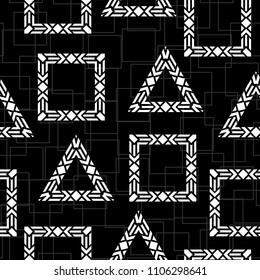 Ethnic Retro Geometry Seamless Pattern Vector.
