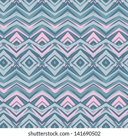 Ethnic rhombus pattern in retro colors, aztec style seamless vector background