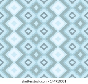 Ethnic rhombus pattern in retro colors, seamless vector background