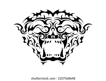 ethnic roaring tiger fight club post gym shoulder tattoo symbol