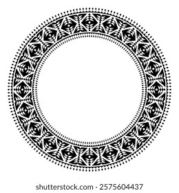 Ethnic round frame border pattern.