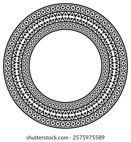 Ethnic round frame border pattern.