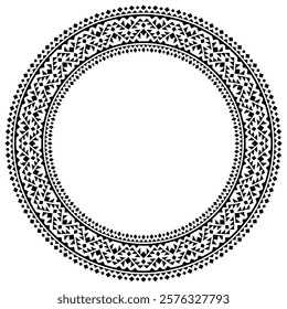 Ethnic round frame border pattern.