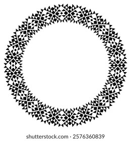 Ethnic round frame border pattern.