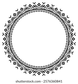 Ethnic round frame border pattern.