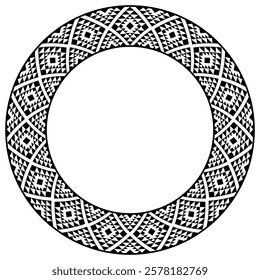 Ethnic round frame border pattern.