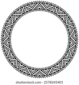 Ethnic round frame border pattern.