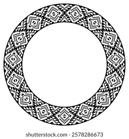 Ethnic round frame border pattern.
