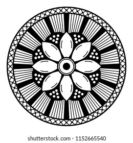 Ethnic round mandala. Can be used for coloring book, greeting card, phone case print, etc. Vector illustration EPS10