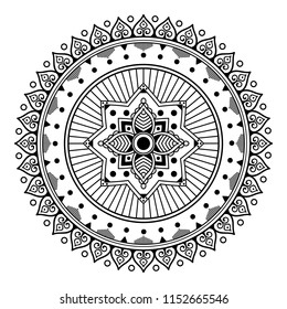 Ethnic round mandala. Can be used for coloring book, greeting card, phone case print, etc. Vector illustration EPS10