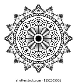 Ethnic round mandala. Can be used for coloring book, greeting card, phone case print, etc. Vector illustration EPS10