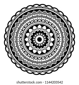 Ethnic Round Mandala, Circular Decorative Ornament. Vector Illustration EPS10
