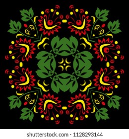 Ethnic round mandala decorative flower retro ornament east style design elements traditional Vector illustration.