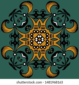 Ethnic round mandala decorative flower retro ornament east style design elements traditional Vector illustration.