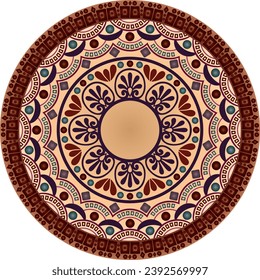 Ornamento étnico. Patrón en estilo mandala. Ilustración vectorial.