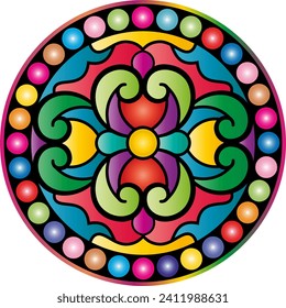 Ornamento étnico. Patrón en estilo mandala. Ilustración vectorial.