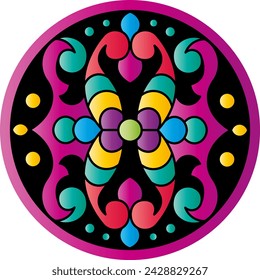 Ethnische Rundschmuck. Muster im Mandala-Stil. Vektorgrafik.