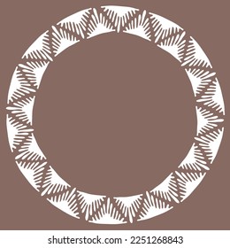 Ethnic round pattern, frame boarder with african ornament. Tribal texture, hand drawn circle design elements for branding, badge, print, sticker or labels. Vector background