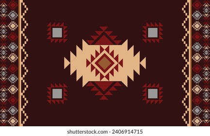 ethnic rug motif pattern vector	