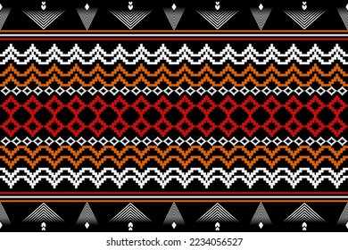 Ethnic sarong pattern design from geometric shapes.