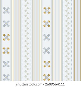 Ethnic Scandinavian Stripe Pattern Print 