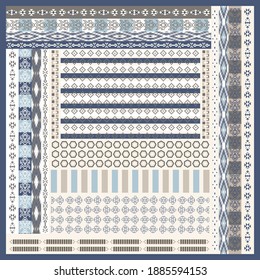 Ethnic scarf pattern design motif. Fabric and textile print