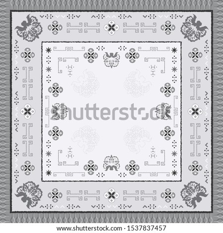 Ethnic scarf pattern design on monochrome color