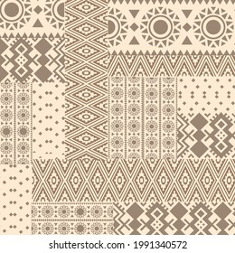 Ethnic scarf pattern design in a sweet brown color. for hijab
