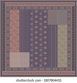 Ethnic scarf pattern ornament. Hijab design motif