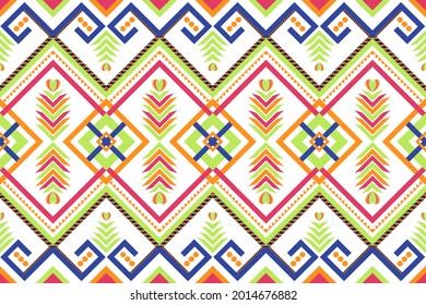 Ethnic Seamless African Moroccan pattern. Aztec style. Geometric on the tile carpet, majolica. Ancient interior. Asian rug. Tribal vector ornament.