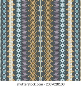 Fondo étnico sin fisuras con un patrón geométrico. Fondo colorido de estilo tradicional tribal. Diseño para textil, cubierta, papel pintado, embalaje de regalo, impresión.