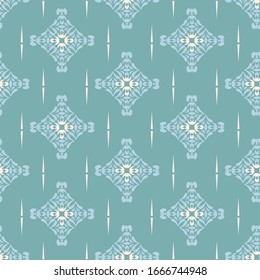 ethnic seamless background on green background for your design vector image