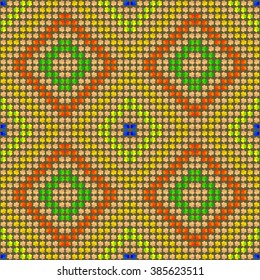 Ethnic seamless background. Textures in orange and blue colors