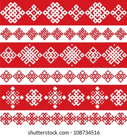 ethnic seamless background. textures in red and white colors