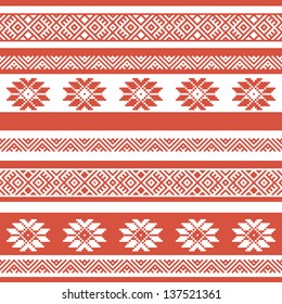 ethnic seamless background. textures in red and white colors. vector illustration