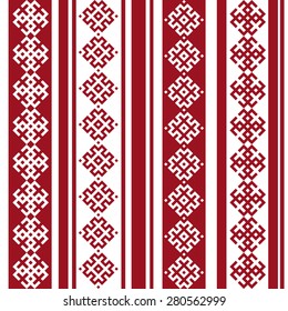 ethnic seamless background with vertical stripes. textures in white and red colors. vector illustrations.