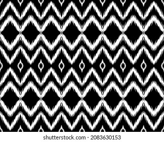 Ethnic seamless black and white pattern. Boho abstract textile print