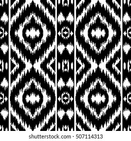 Ethnic seamless black and white pattern. Boho abstract textile print